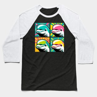 Beluga Bliss Pop Art - Oceanic Elegance Baseball T-Shirt